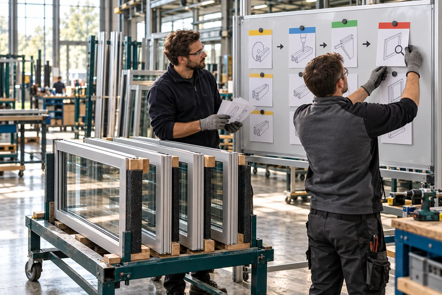 Fabrication leads arrange the route for a first small batch beside its frames
