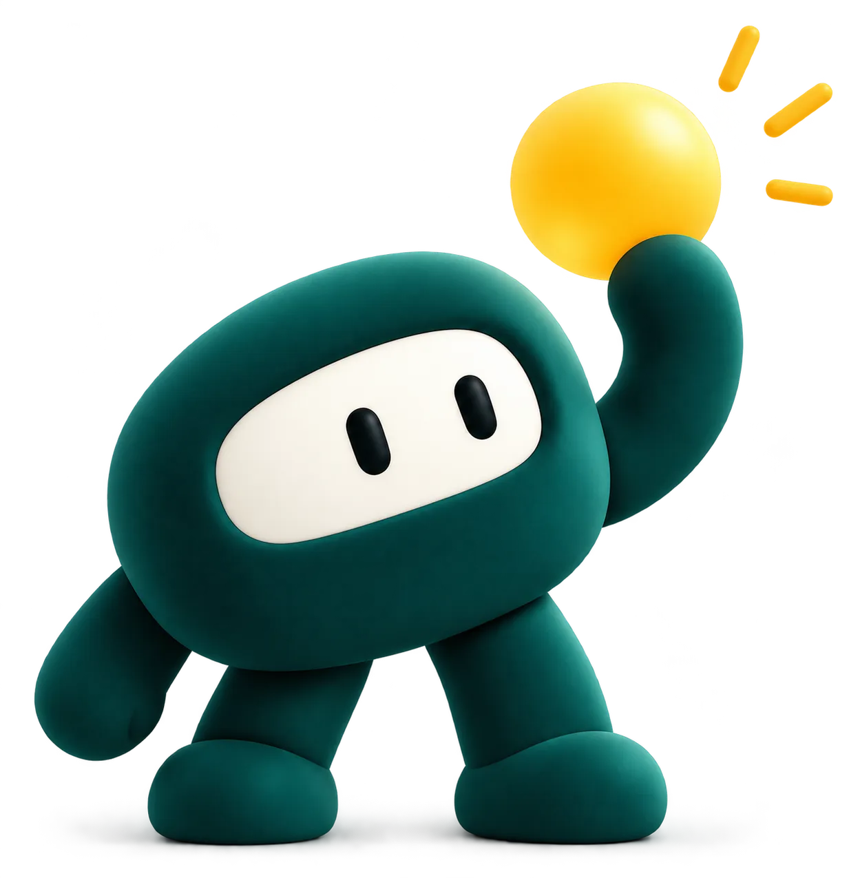 Gini, the Fabgini mascot, raising the sunflower orb
